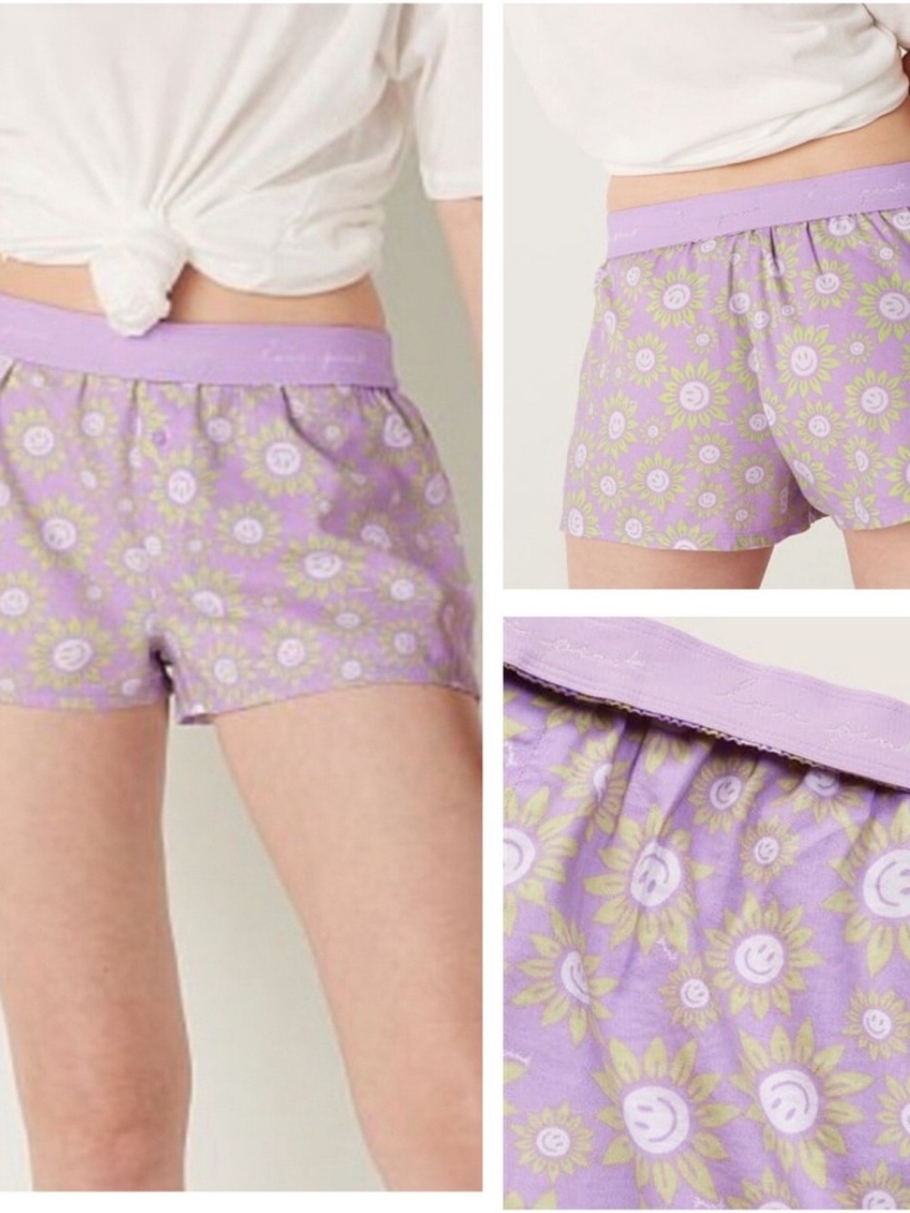 VS Pink‎ Flannel Sleep Boxy Short